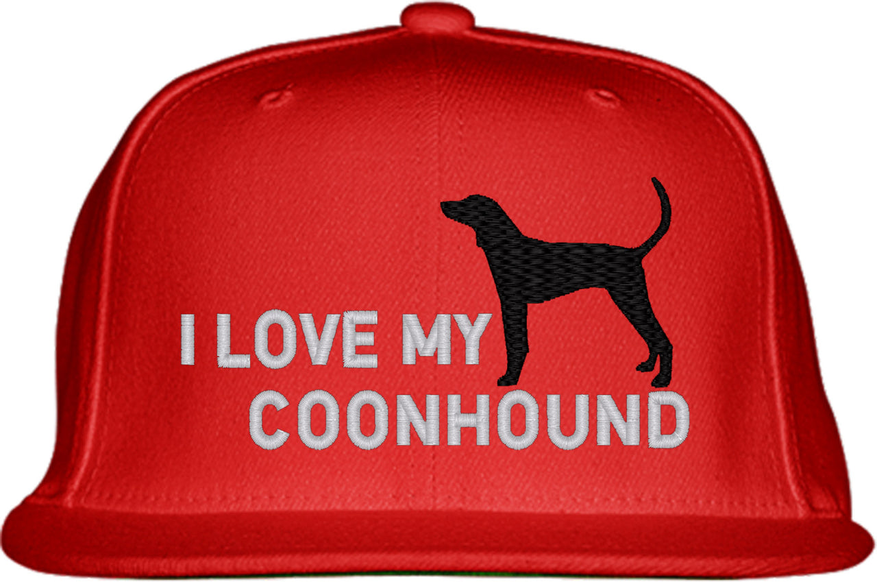 I Love My Coonhound Dog Snapback Hat