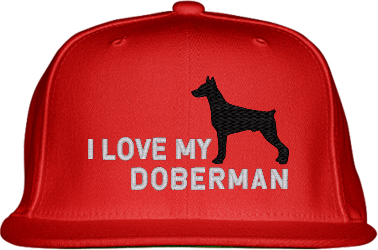 I Love My Doberman Dog Snapback Hat