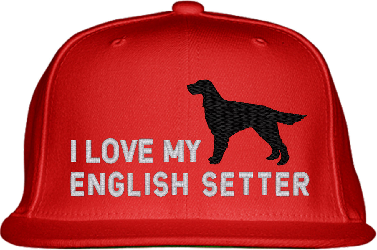 I Love My English Setter Dog Snapback Hat