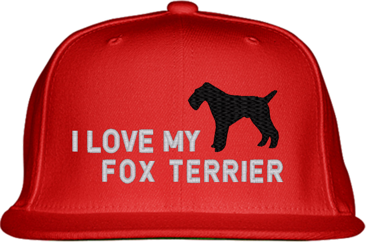 I Love My Fox Terrier Dog Snapback Hat