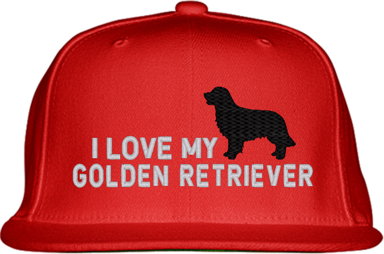 I Love My Golden Retriever Dog Snapback Hat