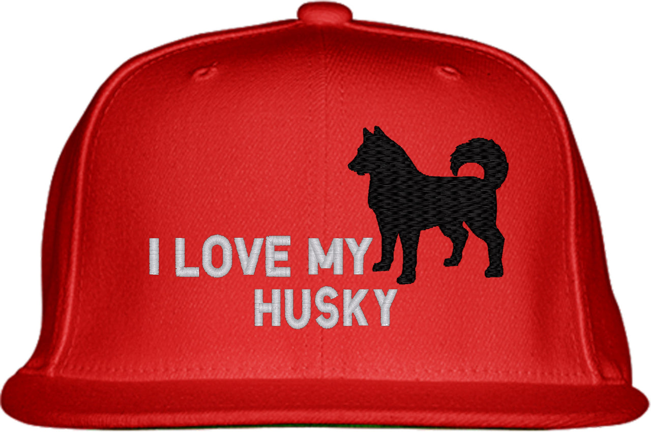 I Love My Husky Dog Snapback Hat