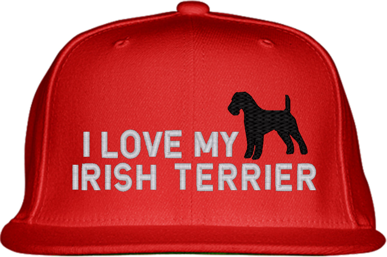 I Love My Irish Terrier Dog Snapback Hat