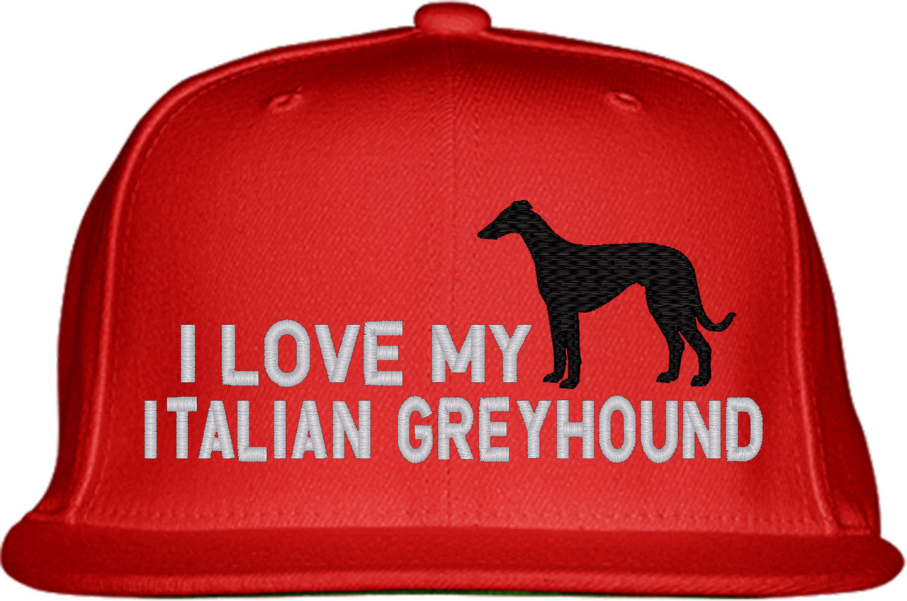 I Love My Italian Greyhound Dog Snapback Hat