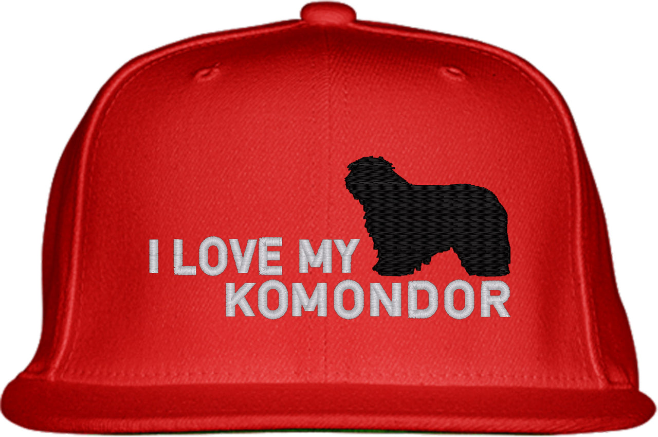 I Love My Komondor Dog Snapback Hat