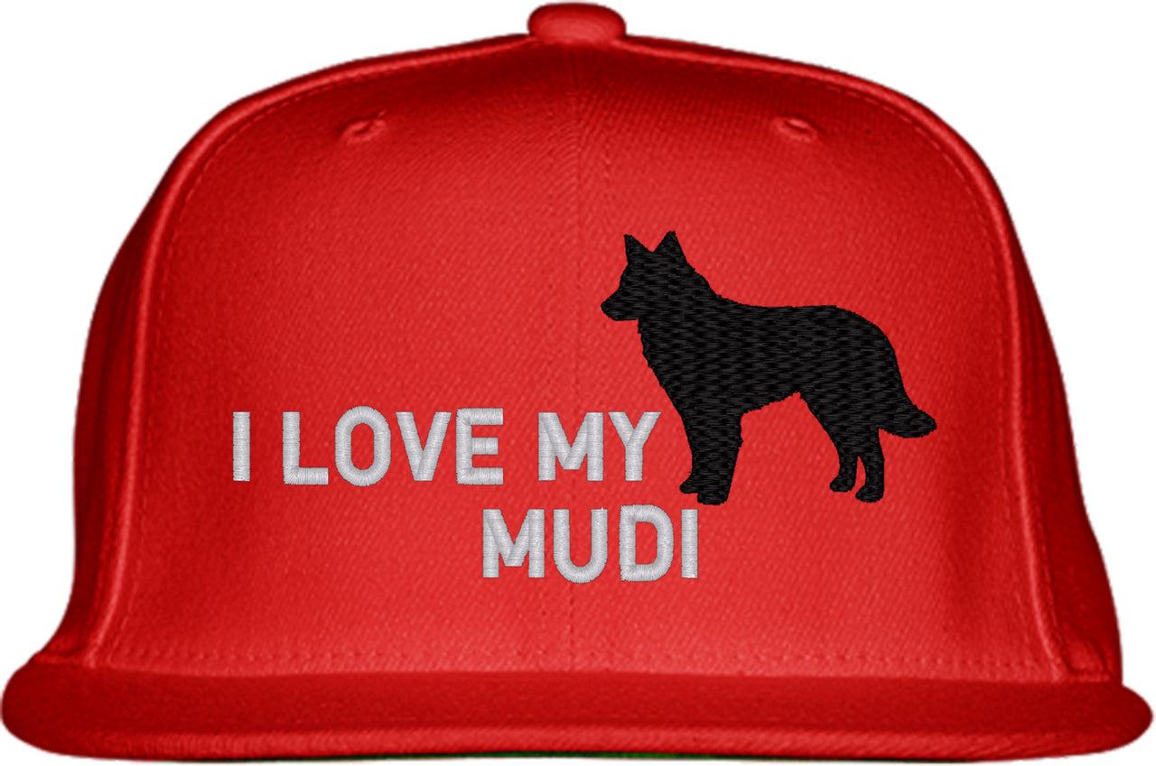 I Love My Mudi Dog Snapback Hat