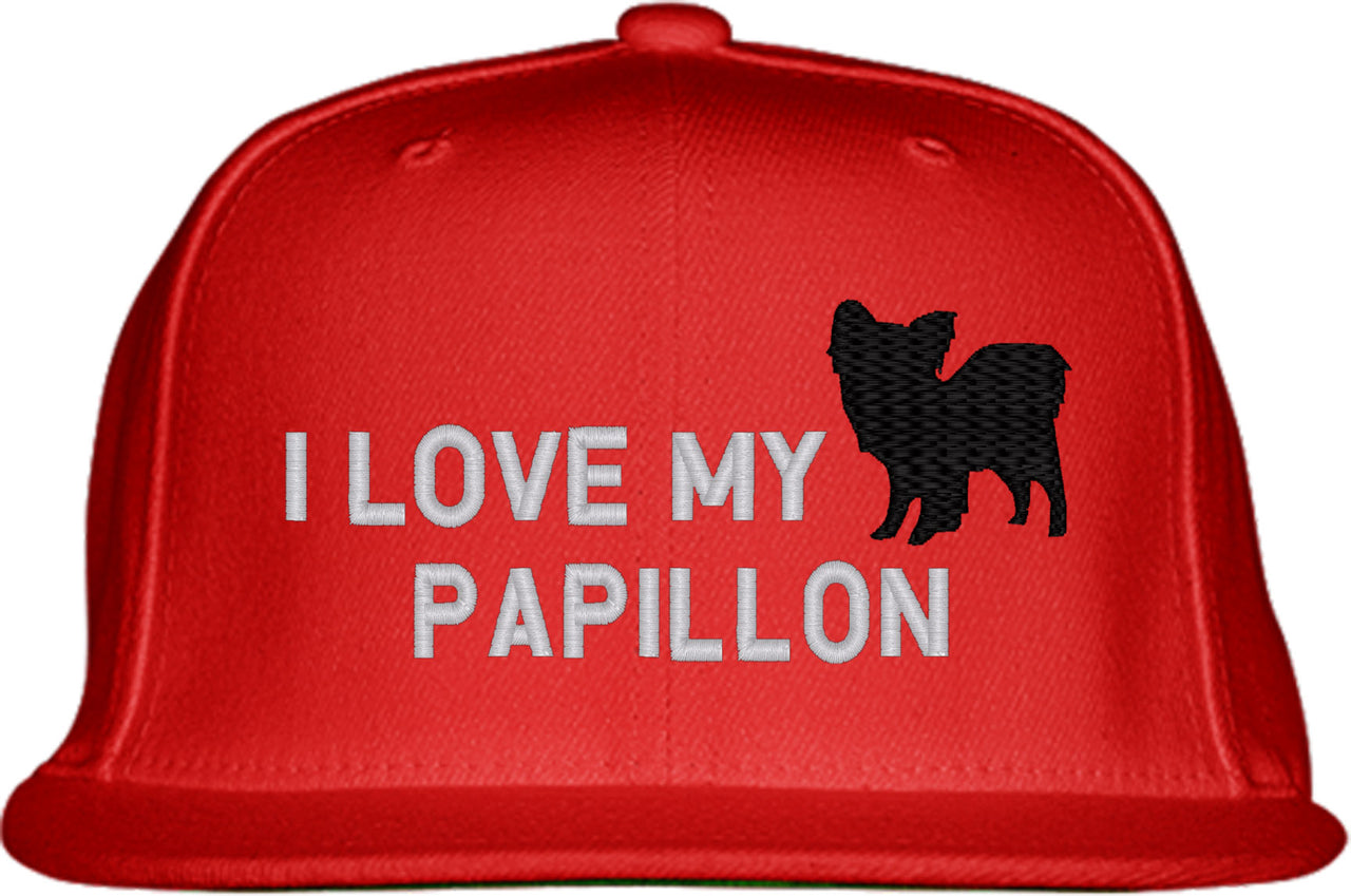 I Love My Papillon Dog Snapback Hat