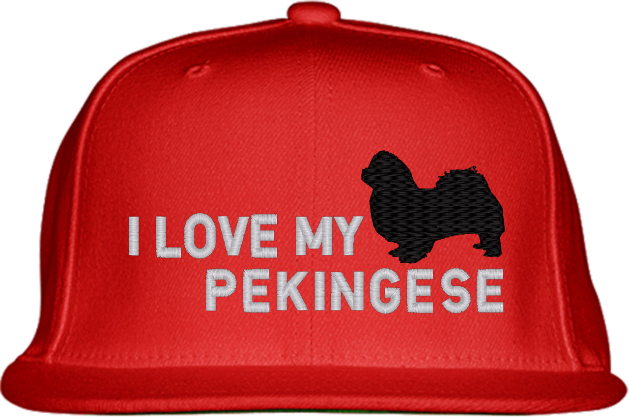 I Love My Pekingese Dog Snapback Hat