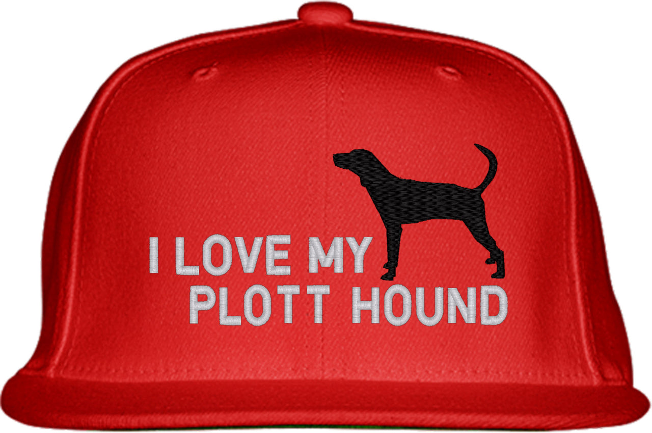 I Love My Plott Hound Dog Snapback Hat