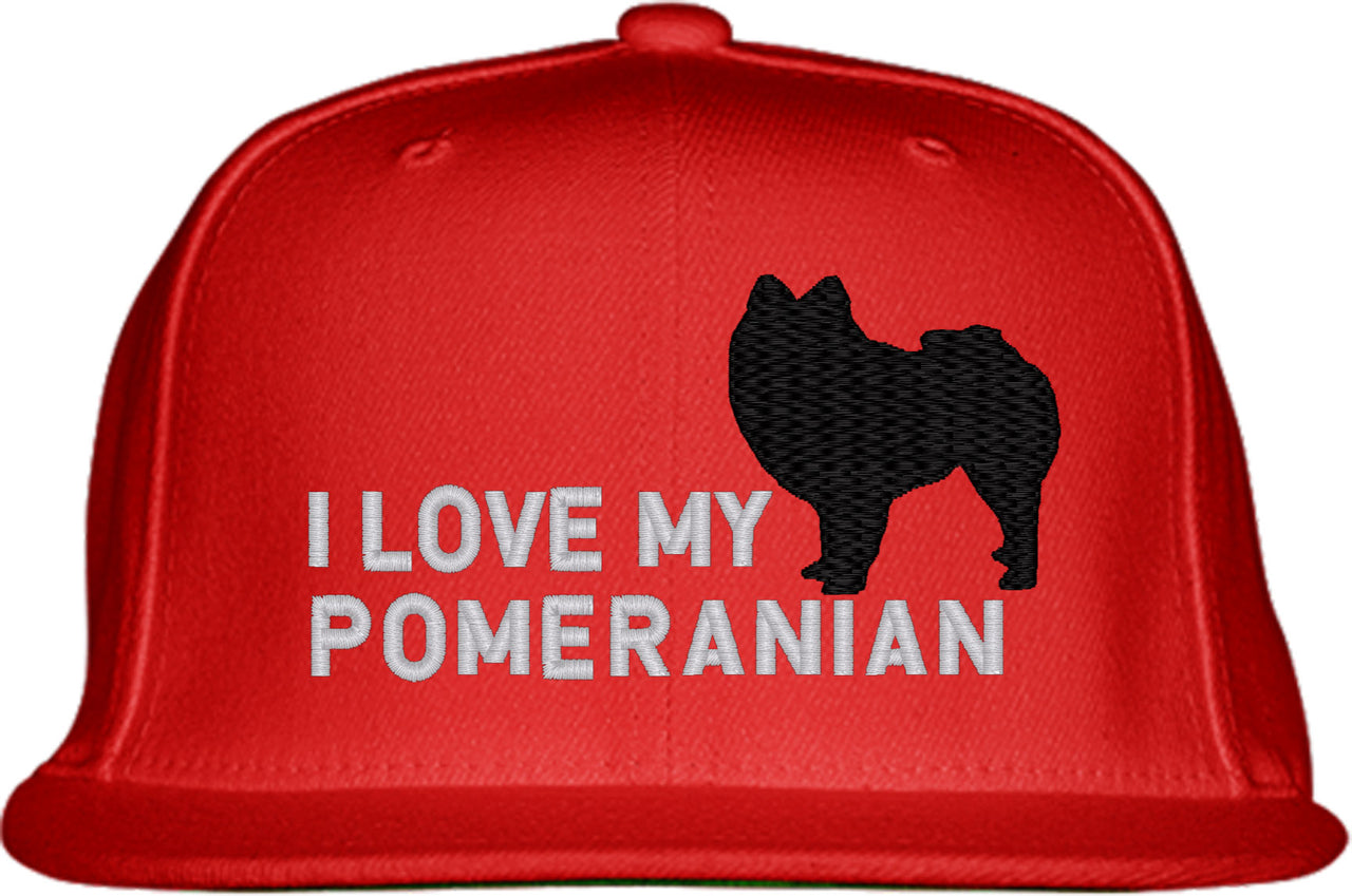 I Love My Pomeranian Dog Snapback Hat