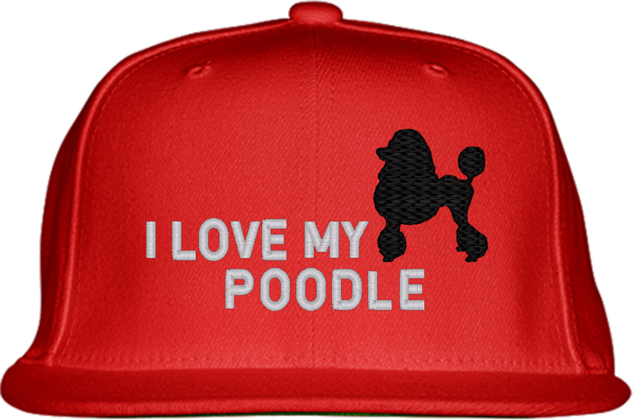 I Love My Poodle Dog Snapback Hat