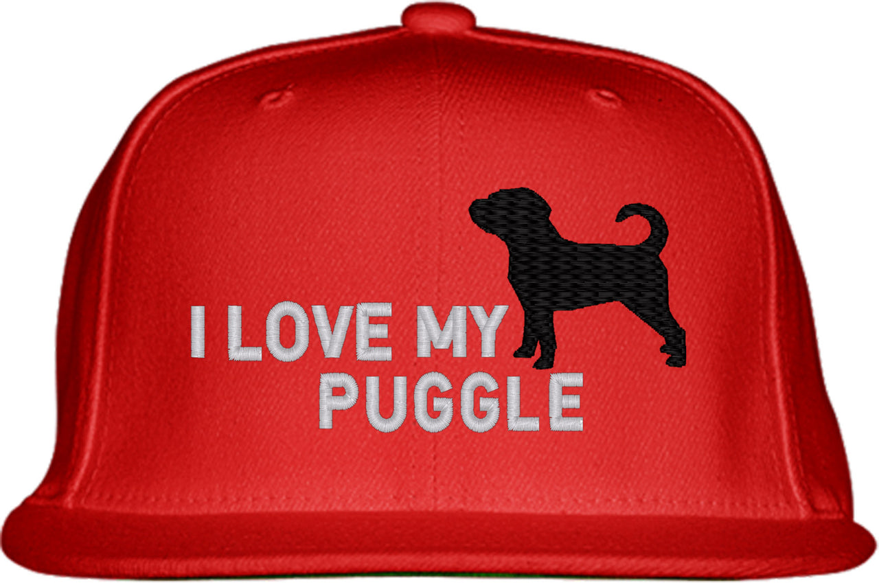 I Love My Puggle Dog Snapback Hat