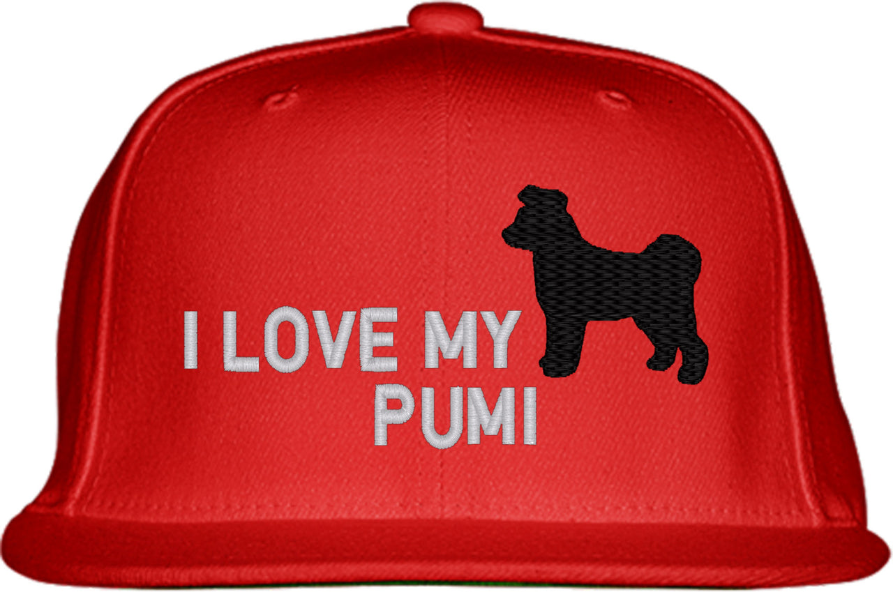 I Love My Pumi Dog Snapback Hat