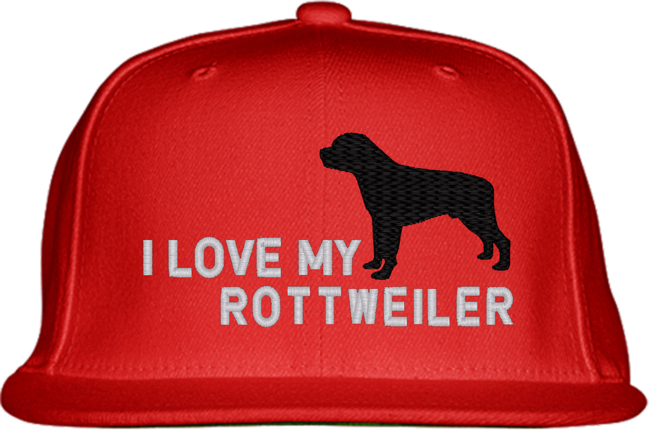 I Love My Rottweiler Dog Snapback Hat