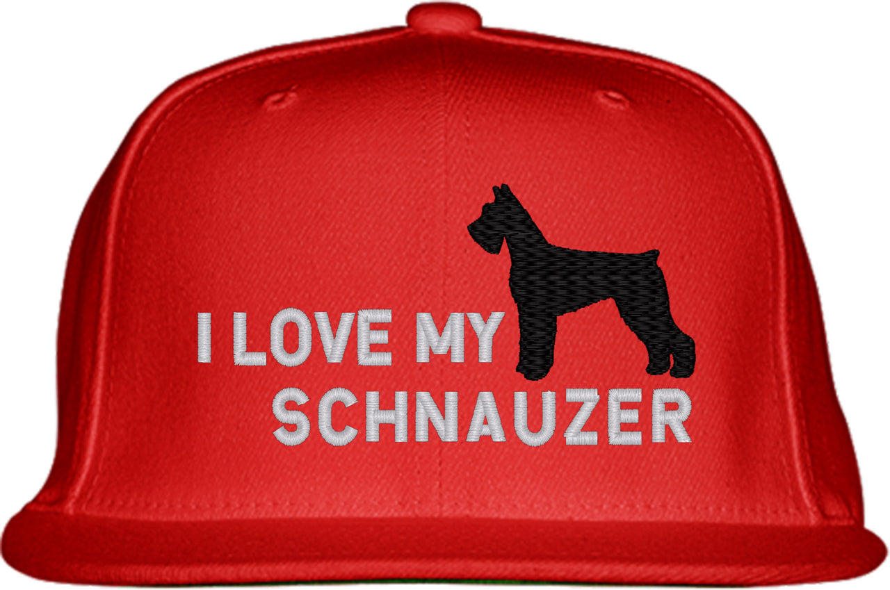 I Love My Schnauzer Dog Snapback Hat
