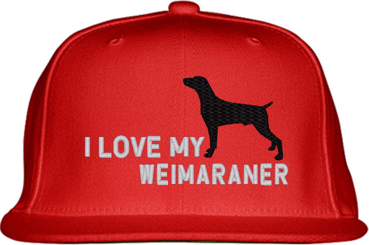I Love My Weimaraner Dog Snapback Hat