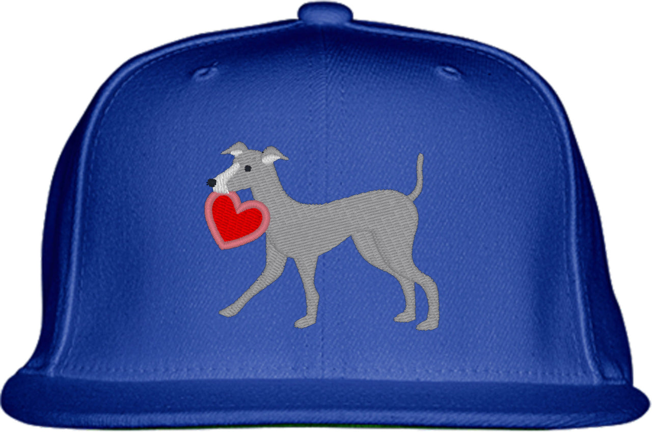 Grey Hound Puppy Dog Love Snapback Hat