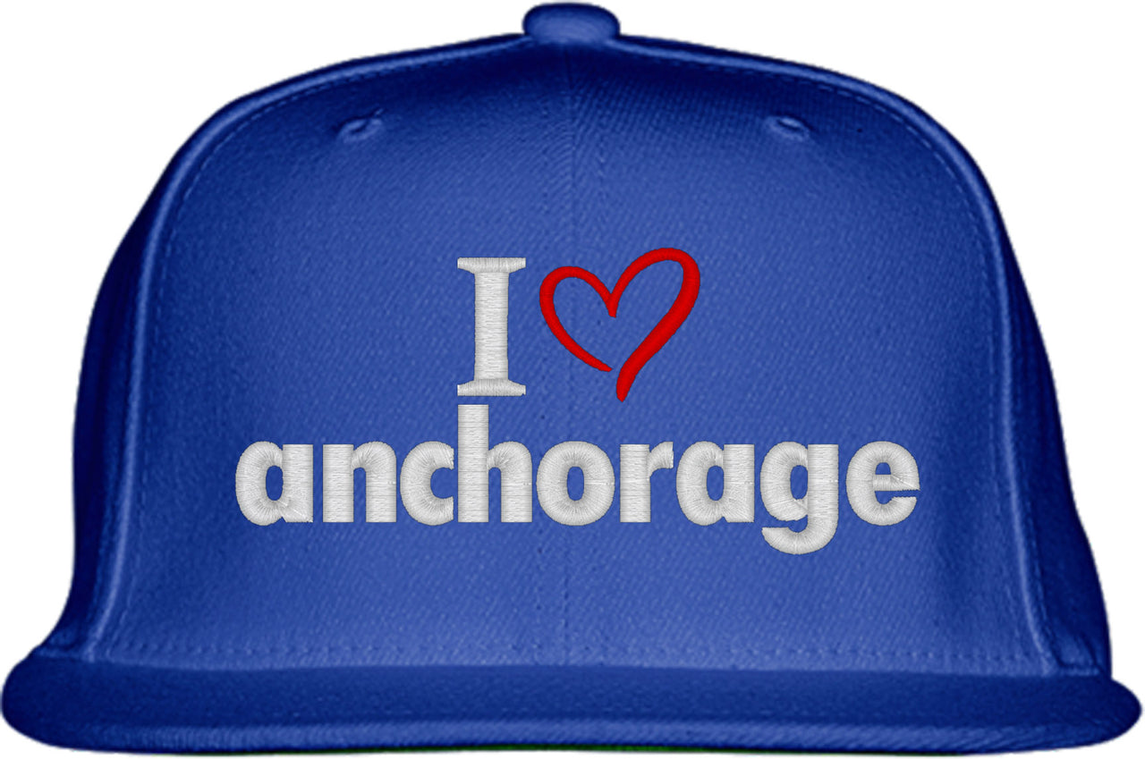 I Love Anchorage Snapback Hat