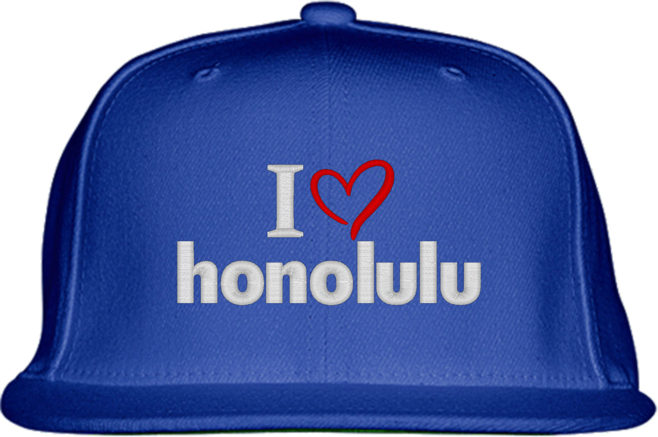 I Love Honolulu Snapback Hat