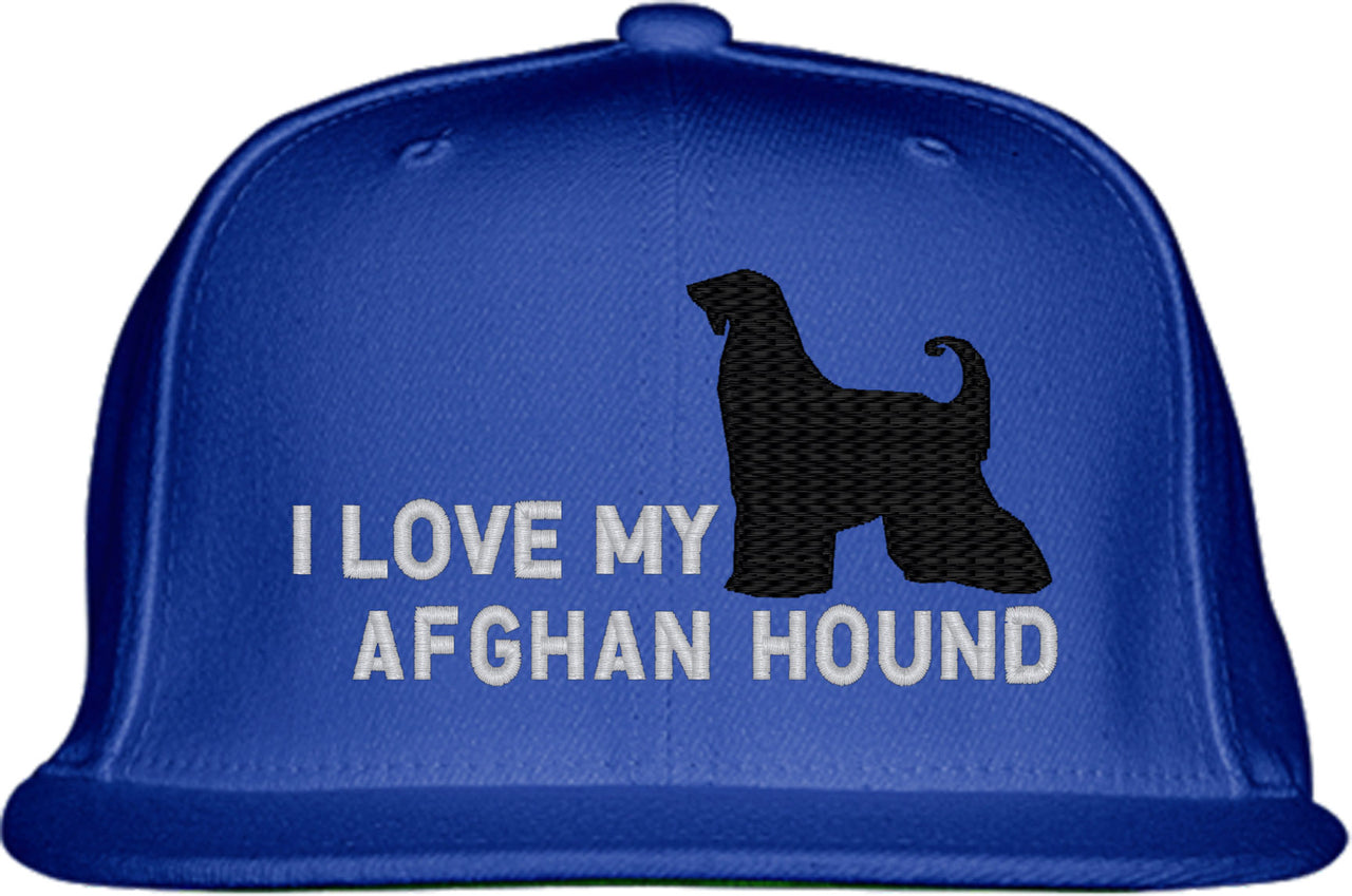 I Love My Afghan Hound Dog Snapback Hat