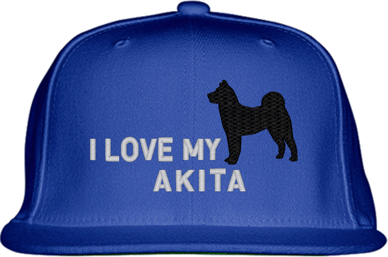 I Love My Akita Dog Snapback Hat