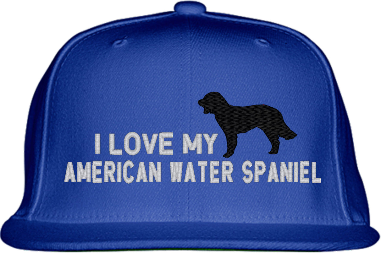 I Love My American Water Spaniel Dog Snapback Hat