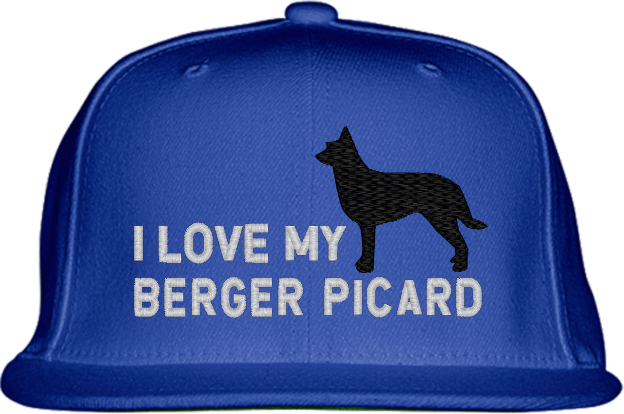 I Love My Berger Picard Dog Snapback Hat