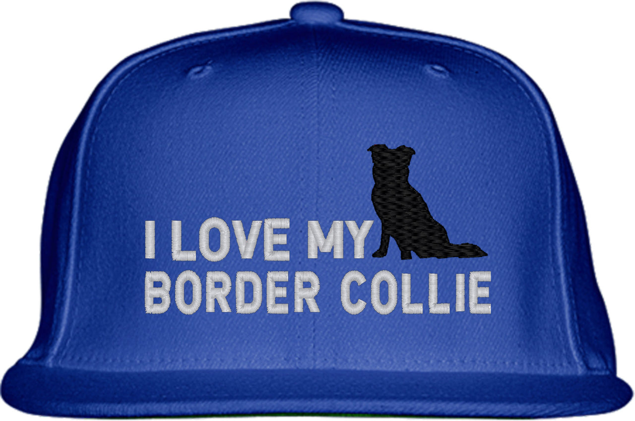 I Love My Border Collie Dog Snapback Hat