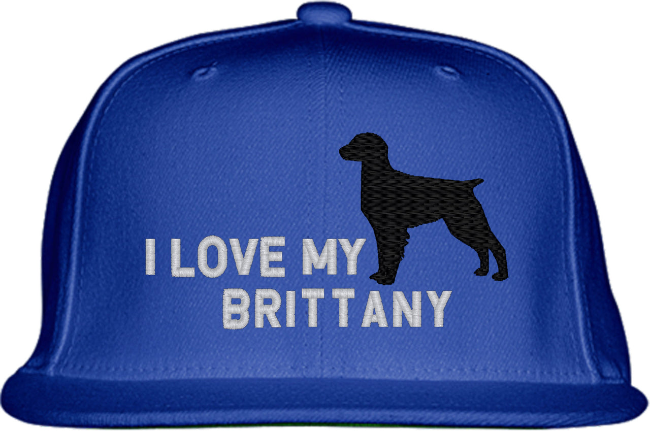 I Love My Brittany Dog Snapback Hat