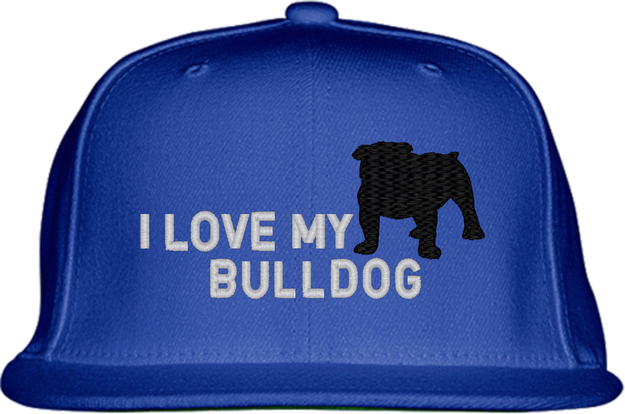 I Love My Bulldog Snapback Hat