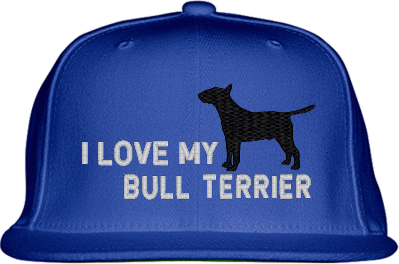 I Love My Bull Terrier Dog Snapback Hat