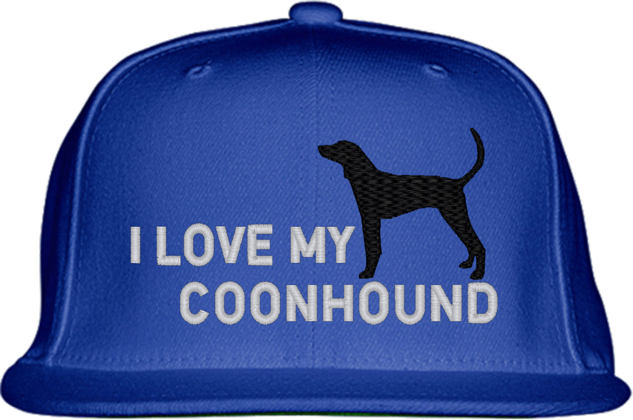 I Love My Coonhound Dog Snapback Hat