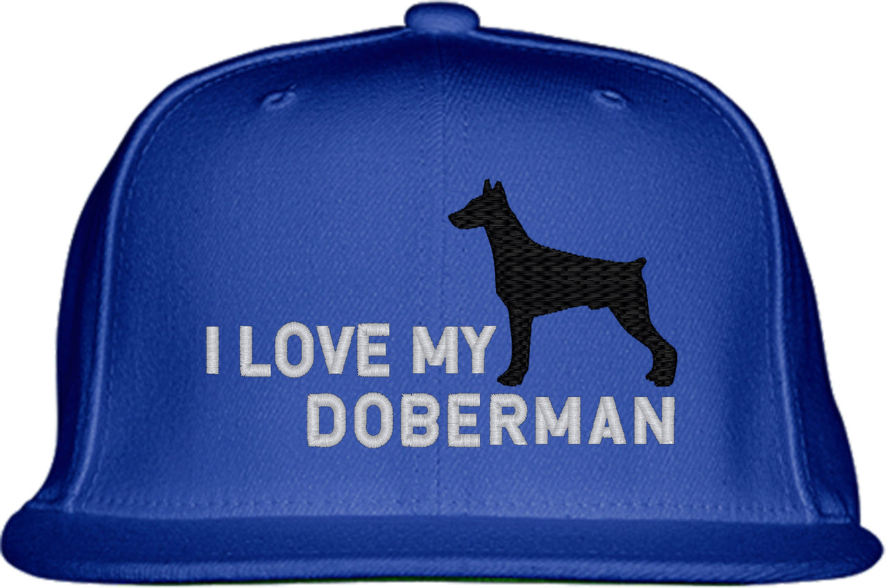 I Love My Doberman Dog Snapback Hat