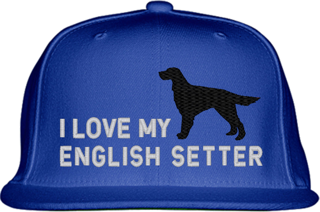 I Love My English Setter Dog Snapback Hat