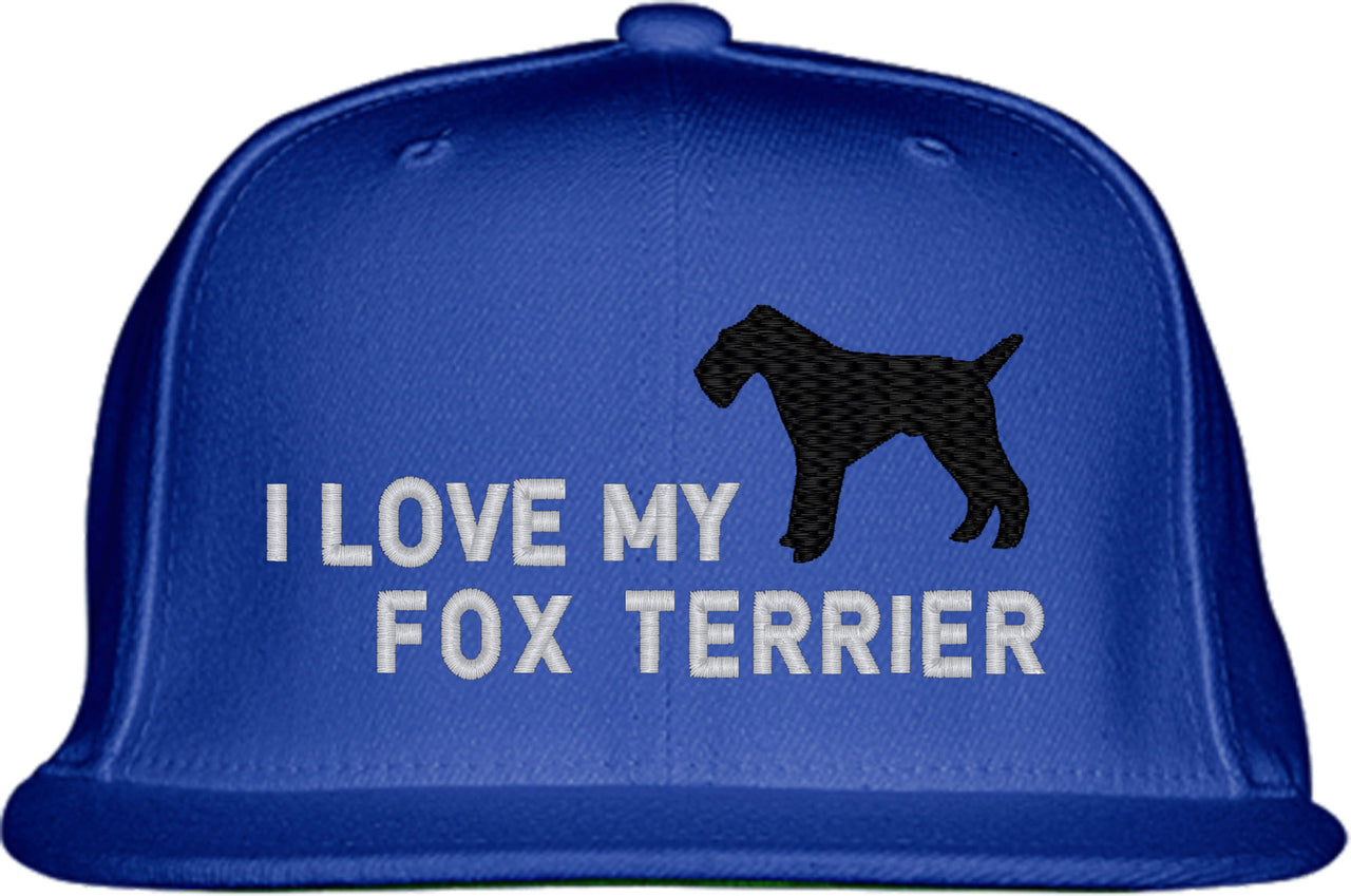 I Love My Fox Terrier Dog Snapback Hat