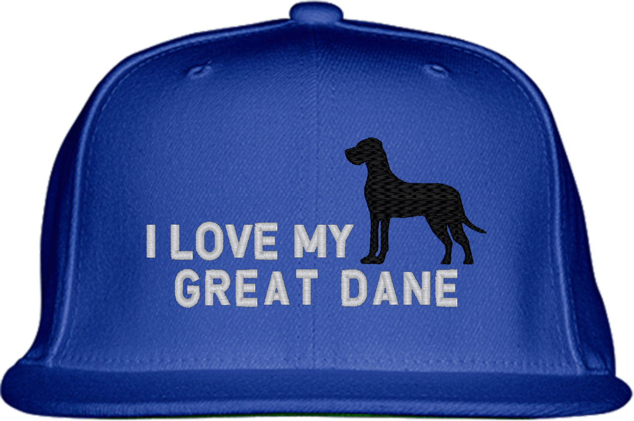 I Love My Great Dane Dog Snapback Hat