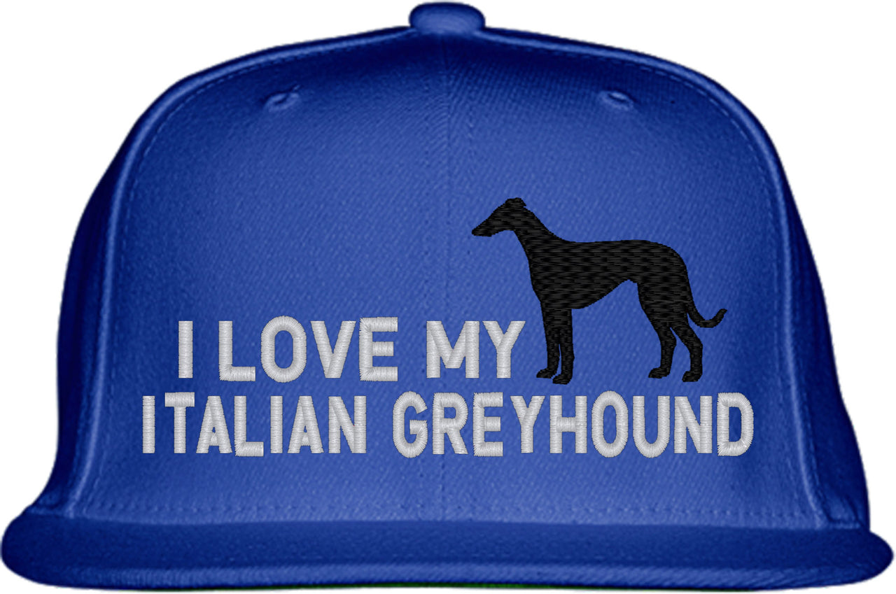 I Love My Italian Greyhound Dog Snapback Hat