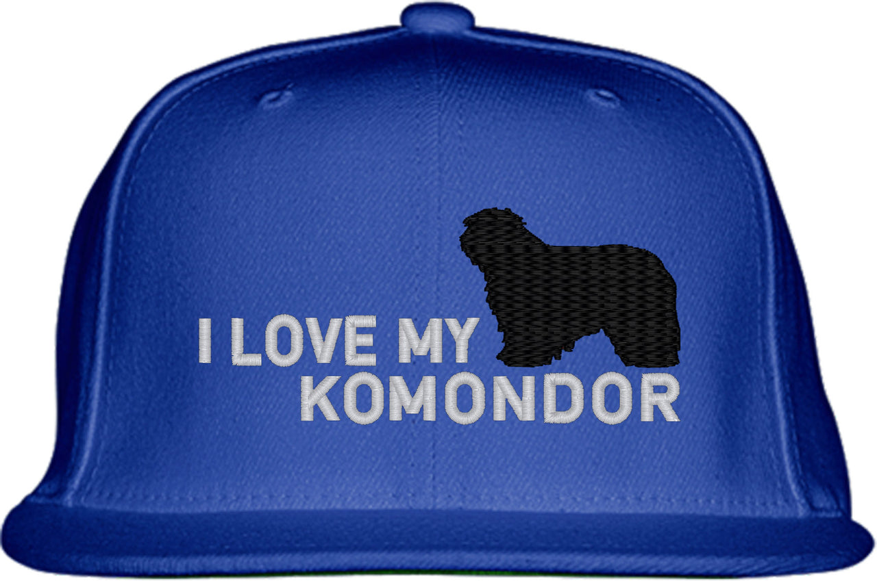 I Love My Komondor Dog Snapback Hat