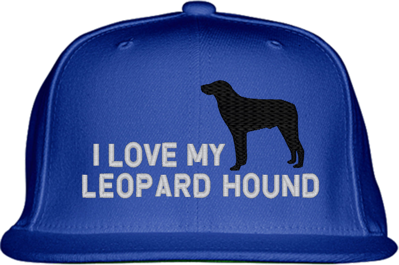 I Love My Leopard Hound Dog Snapback Hat