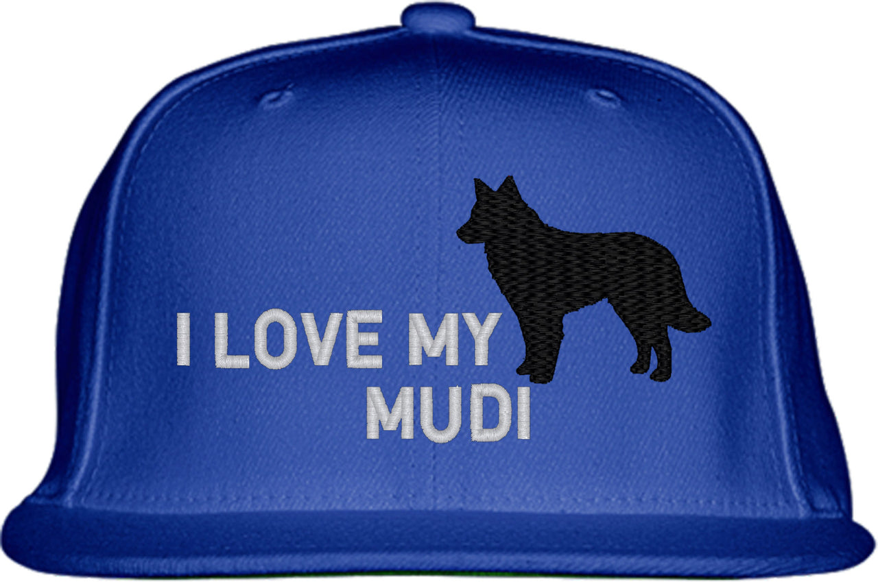 I Love My Mudi Dog Snapback Hat