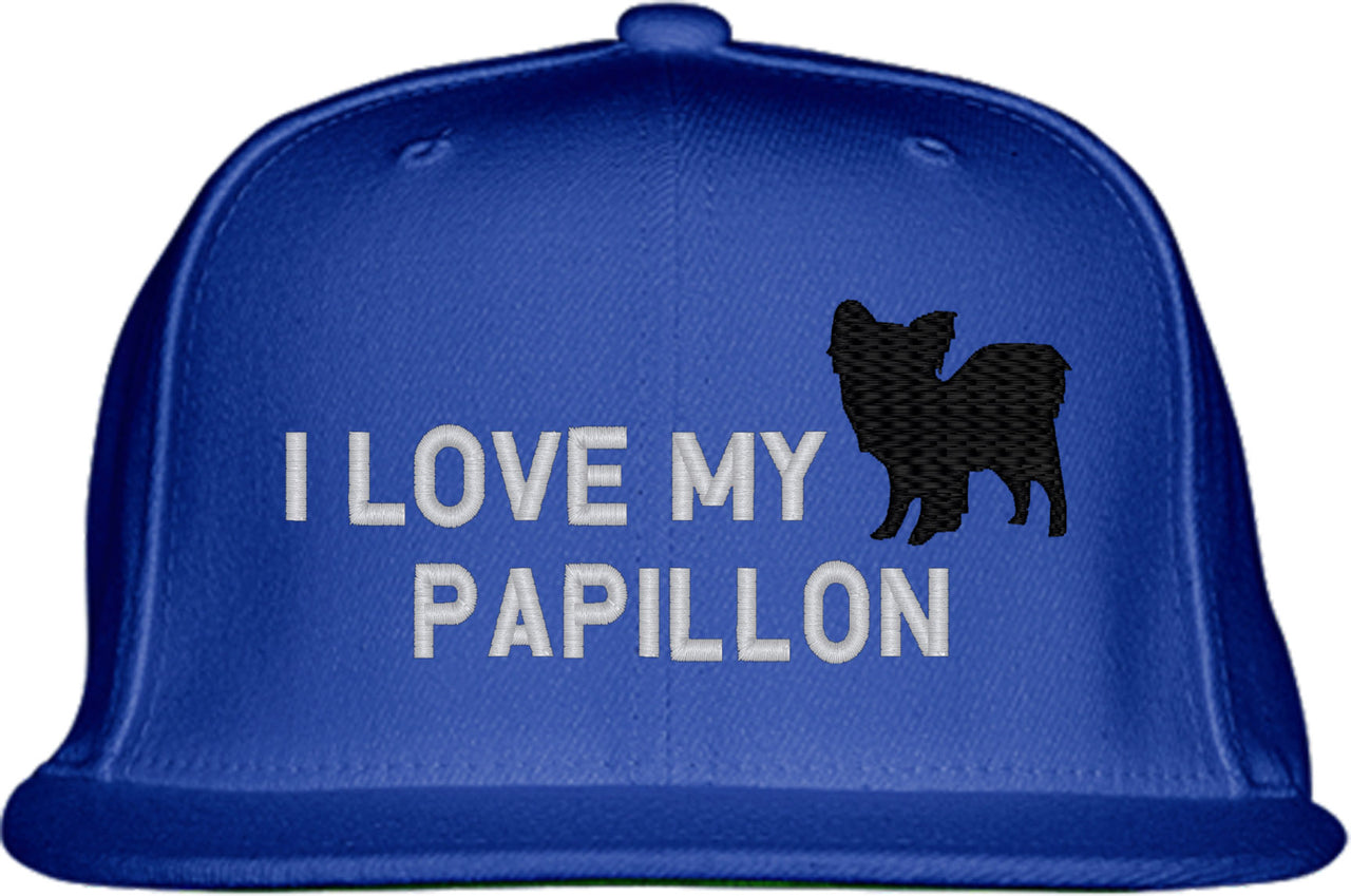 I Love My Papillon Dog Snapback Hat