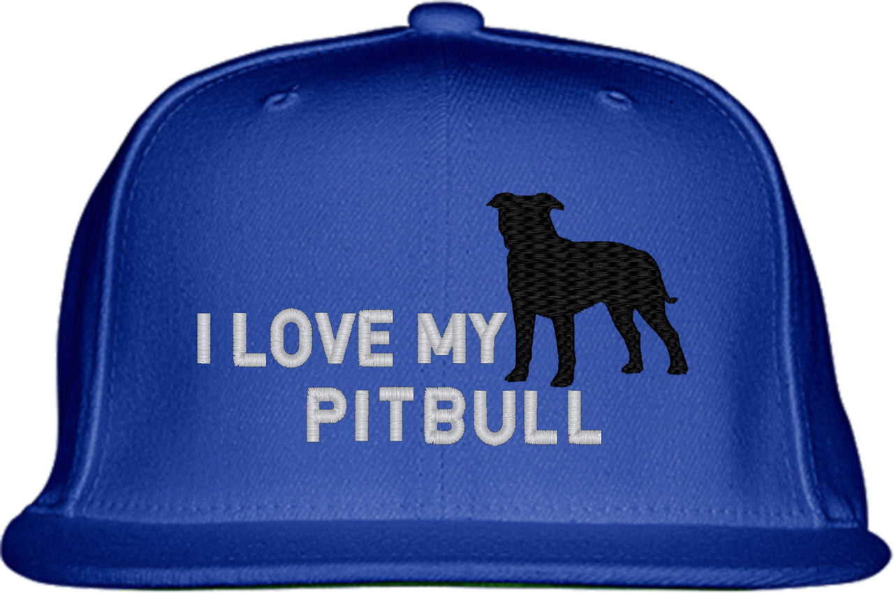 I Love My Pitbull Dog Snapback Hat