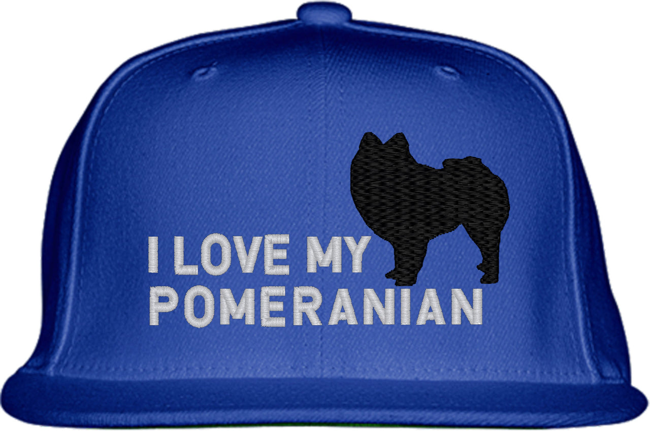 I Love My Pomeranian Dog Snapback Hat