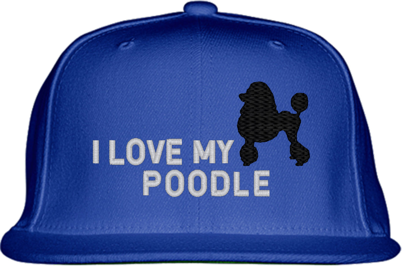 I Love My Poodle Dog Snapback Hat