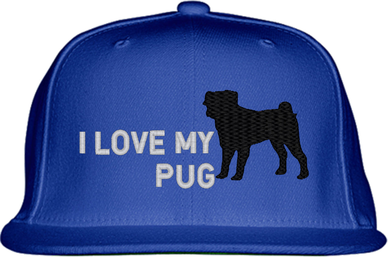 I Love My Pug Dog Snapback Hat