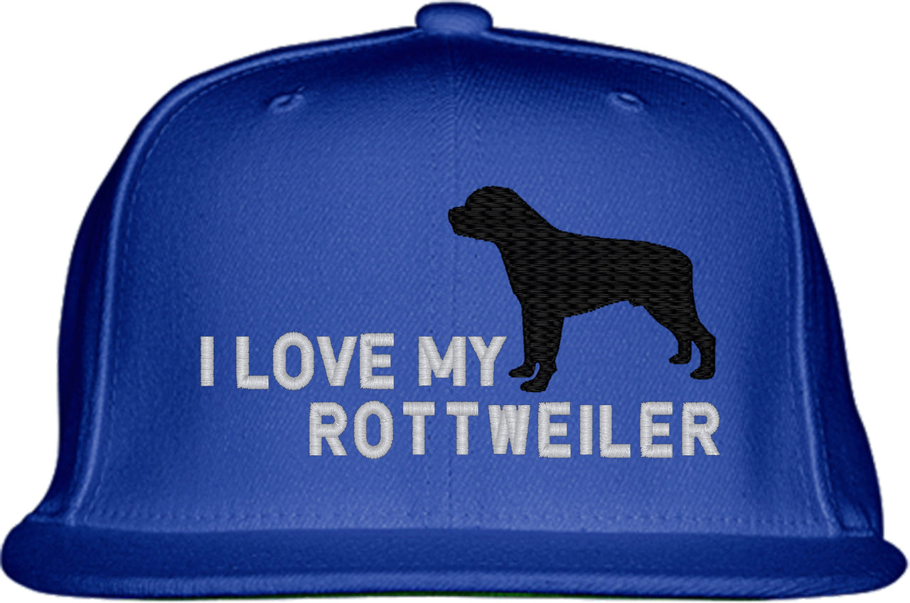 I Love My Rottweiler Dog Snapback Hat