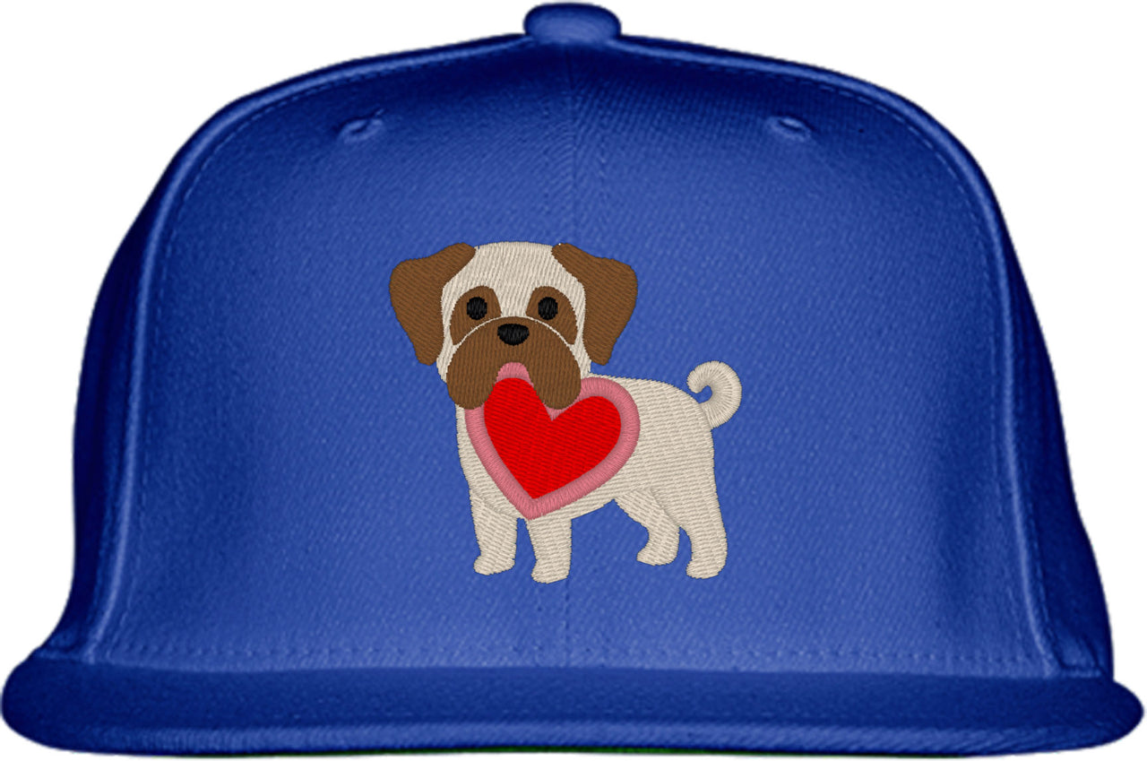 Pug Puppy Dog Love Snapback Hat