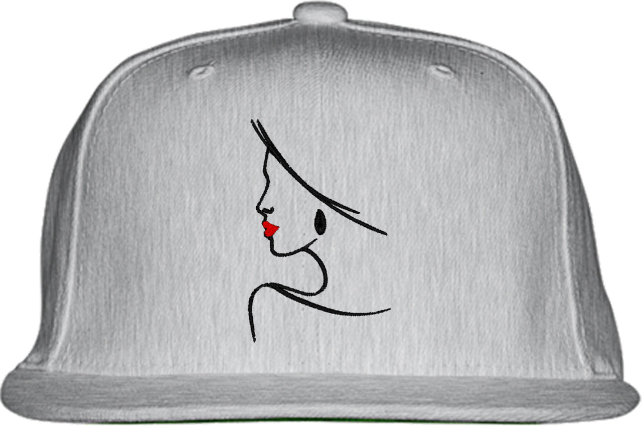 Beautiful Woman Drawing Snapback Hat