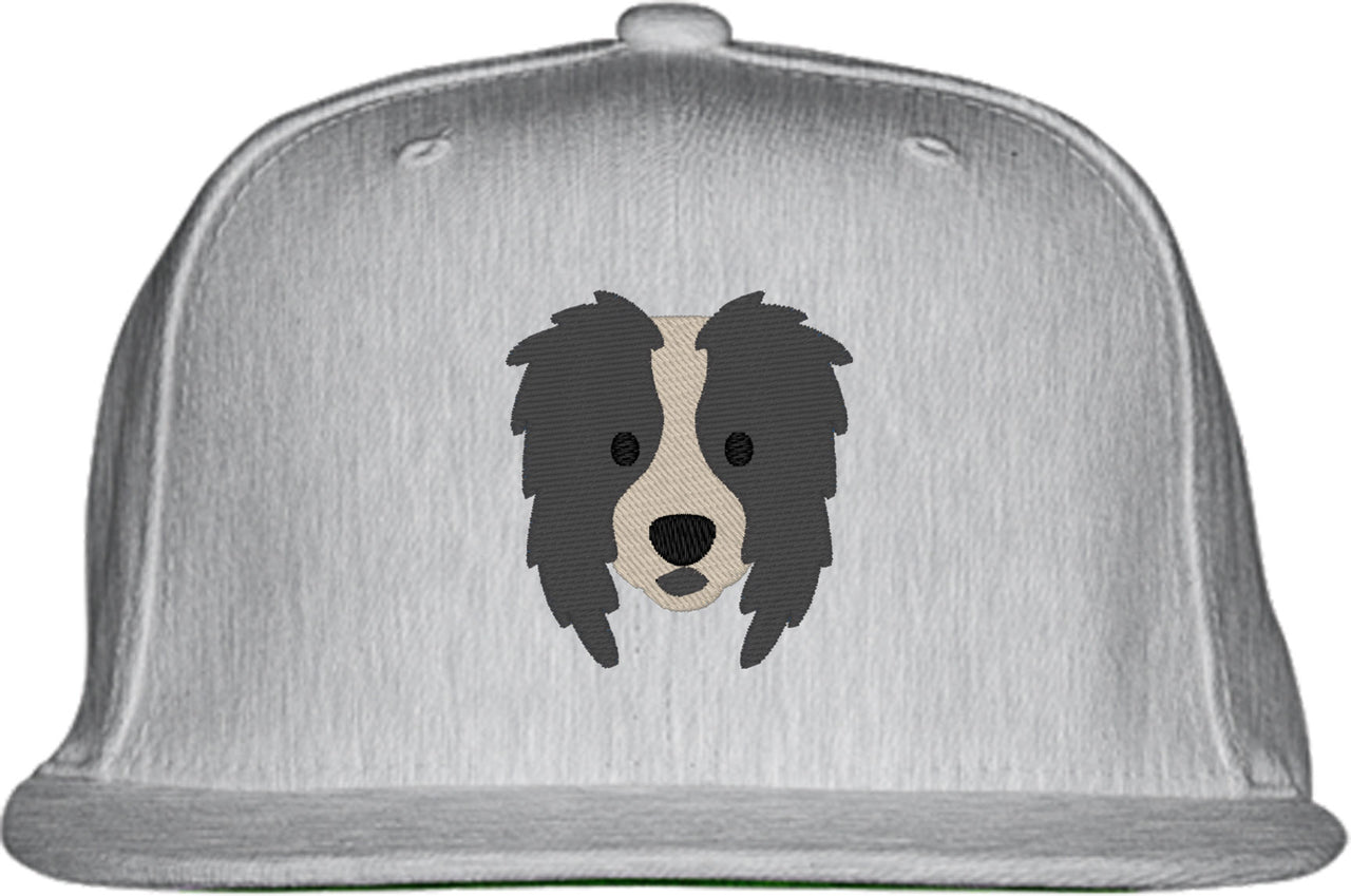 Border Collie Dog Face Snapback Hat