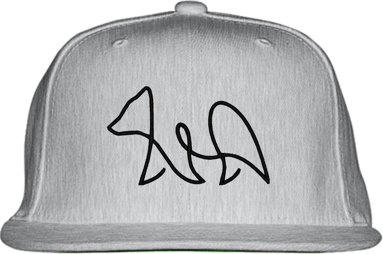 One Line Bear Drawing Snapback Hat